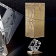 Tomás y Saez, lámparas de mesa de lujo hechas de cristal y bronce, con oro y plata, hecho en España